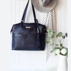 Lily Jade  Shaylee Classic Black Leather diaper bag